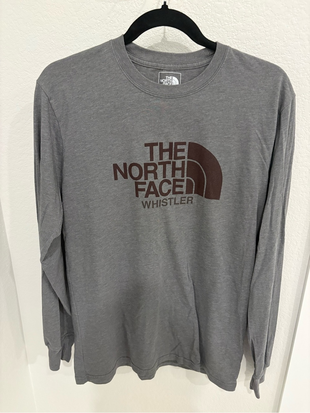 The North Face Gray Crewneck Tee with White Logo Print